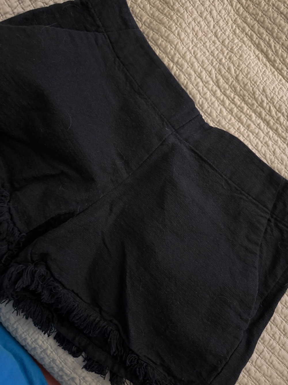 The loft - Women's high waist Black Frayed Hem Casual Shorts - 6 - Picture 6 of 7